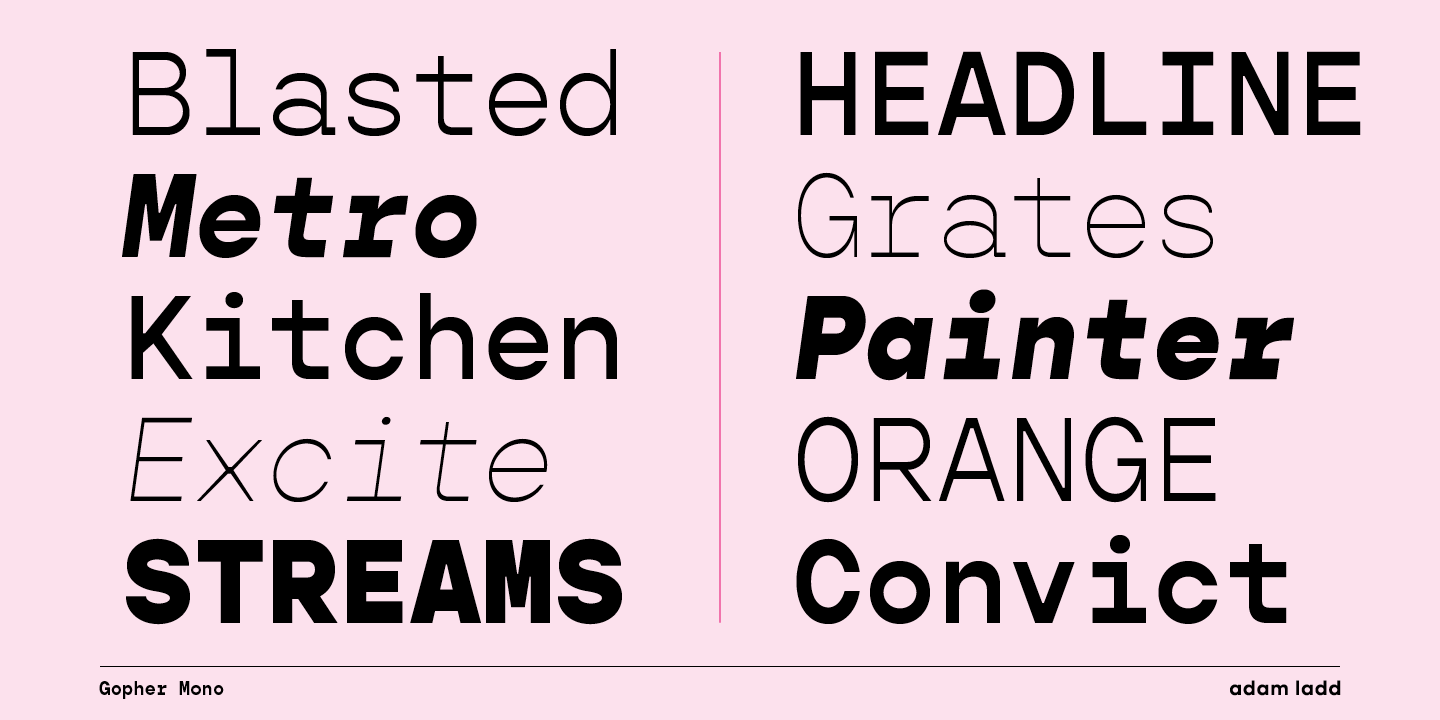 Example font Gopher Mono #7